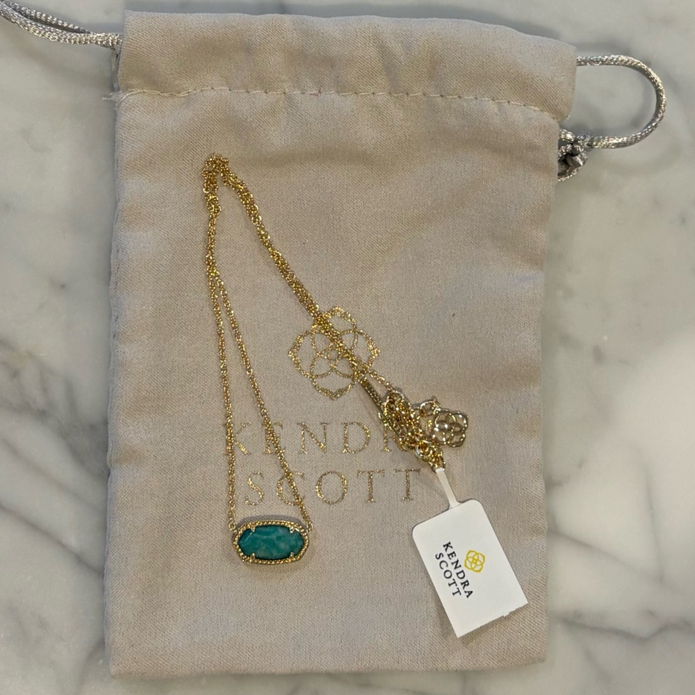 Kendra Scott Elisa Gold Necklace with Turquoise Pendant